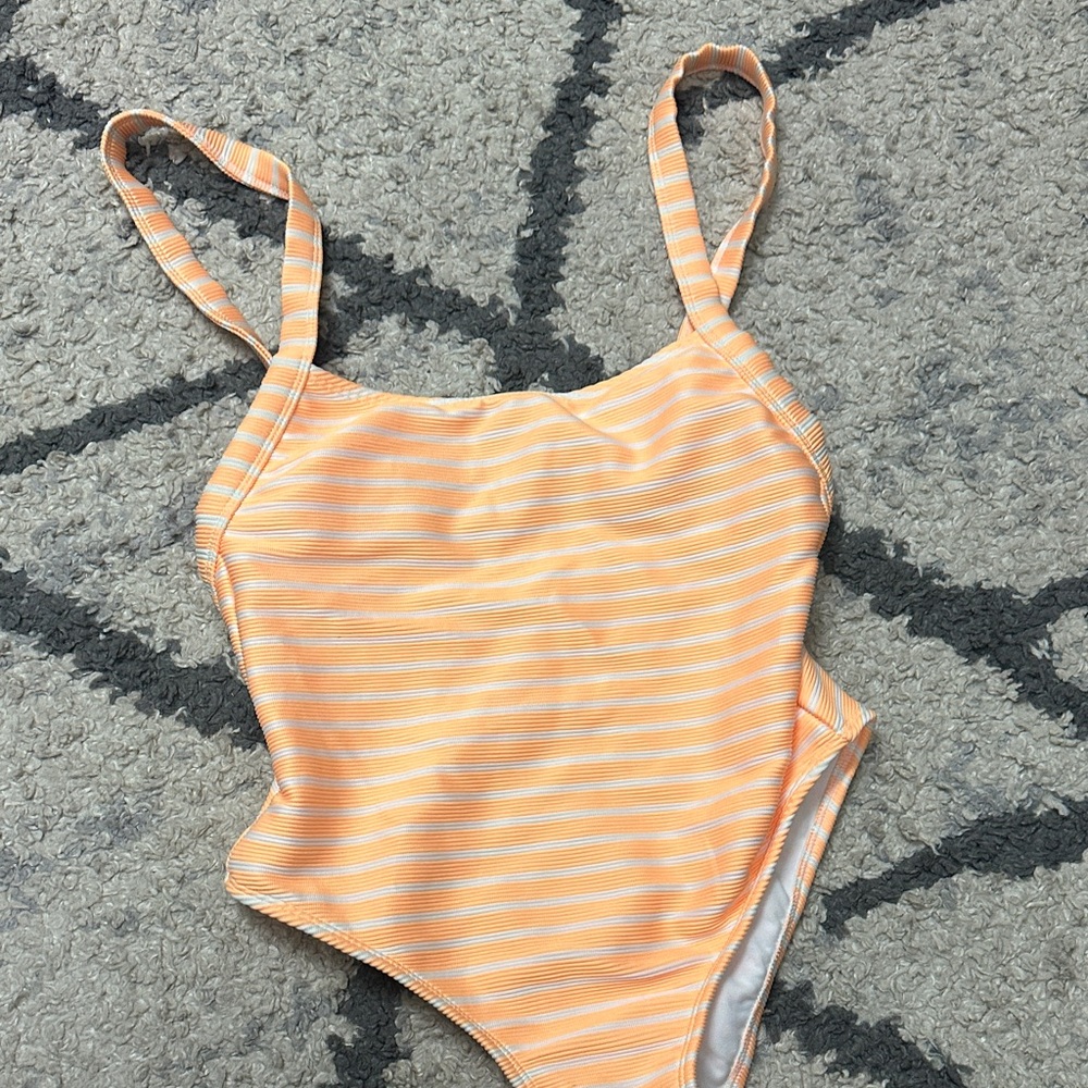 Striped Orange Swimsuit